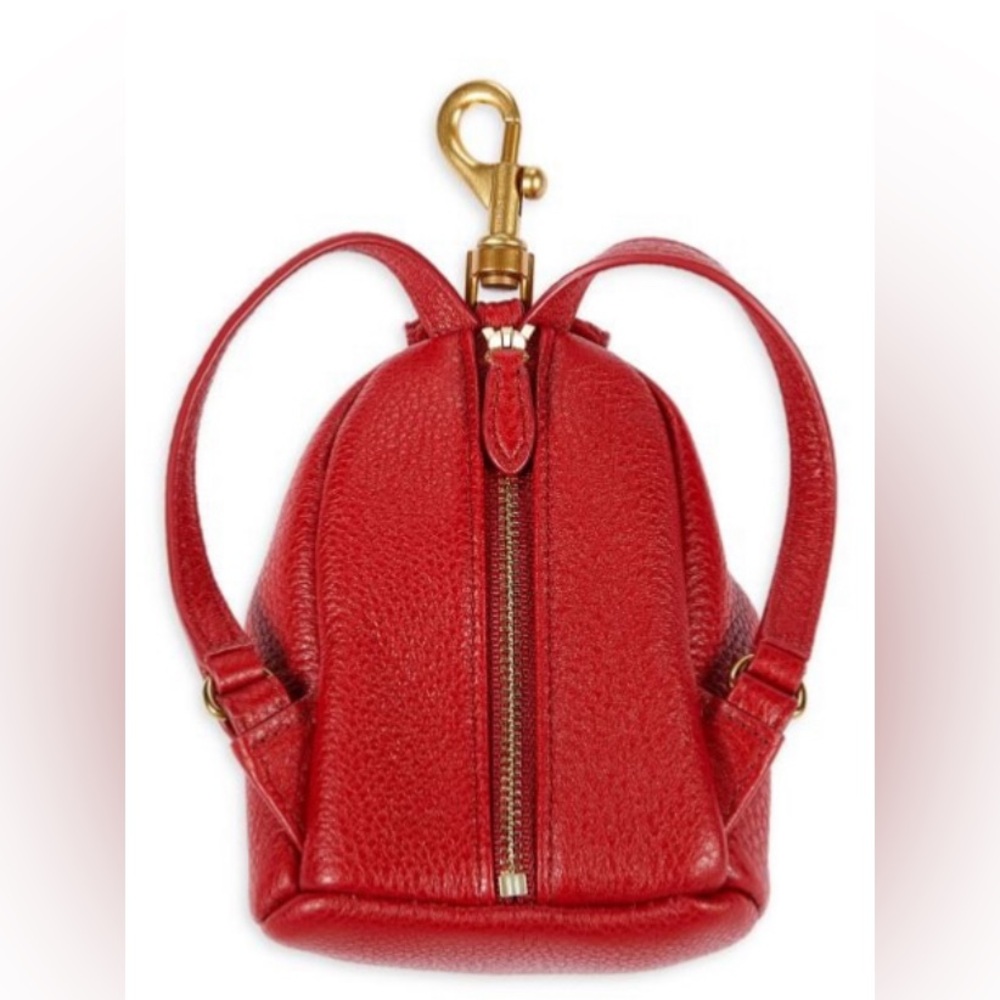 Rebecca Minkoff Red Leather Women's Key Fob Holder/Miniature Backpack - Picture 2 of 8